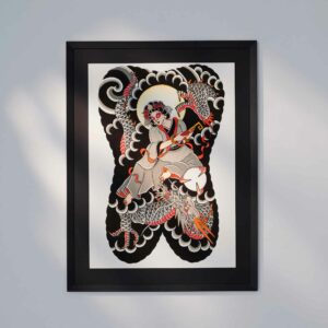 big benzaiten and dragon japanese Backpiece print available at Good Old Times Tattoo Berlin