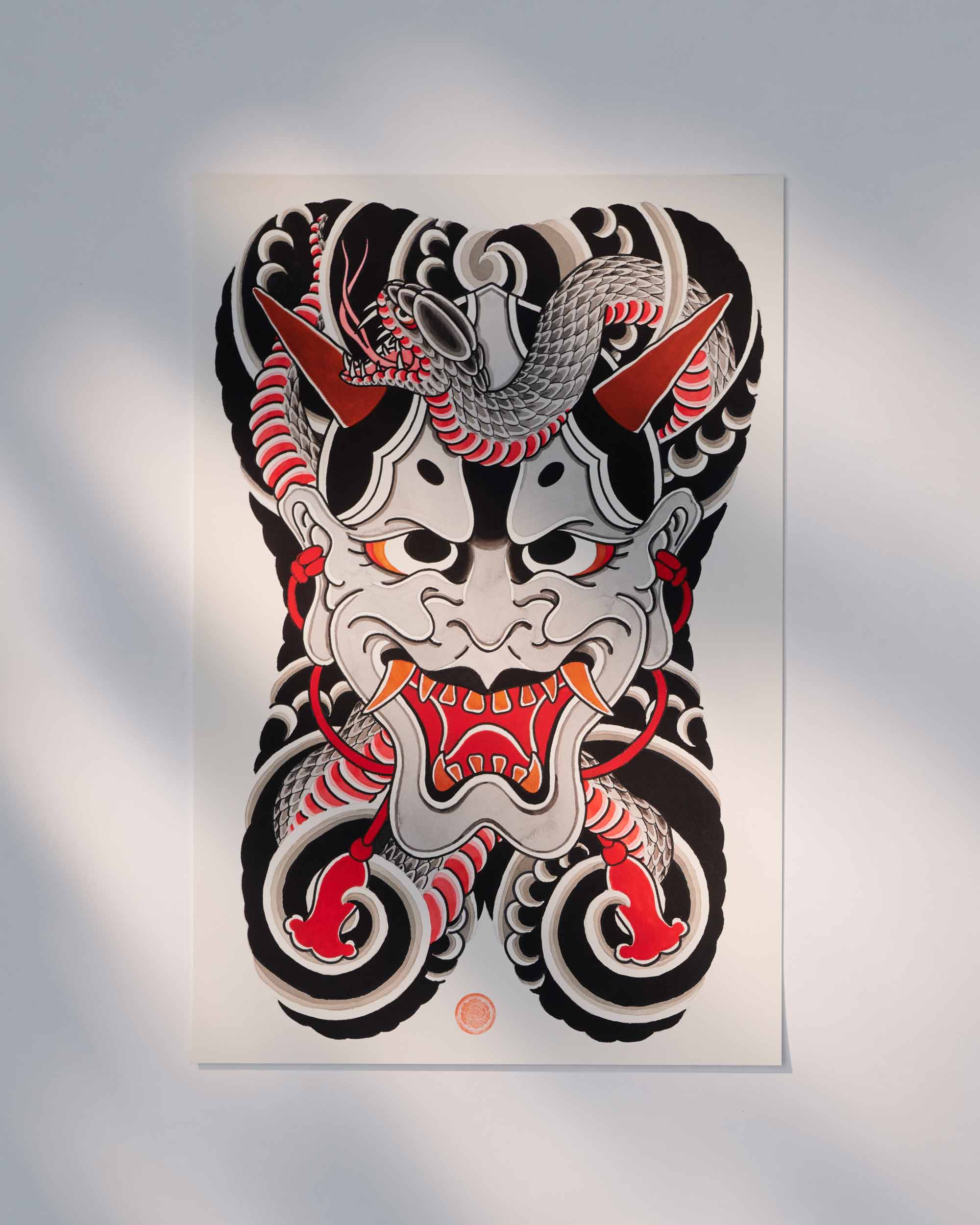 Tattoo uploaded by Tattoodo • Neo Japanese tattoo by Gakkin #Gakkin #back  #backpiece #neojapanese #neojapanesetattoo #japanese #Japaneseinspired  #ukiyoe #mashup #unique #blackandgrey #chrysanthemum #snake #reptile  #serpent • Tattoodo