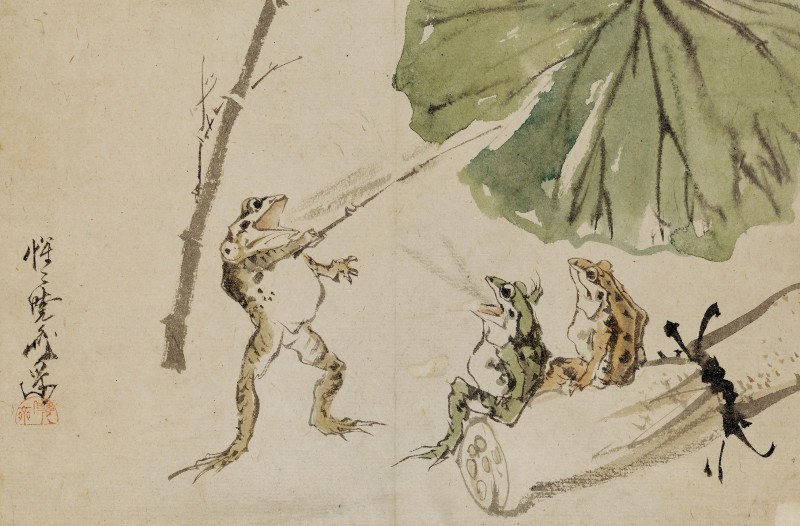 frog school by Kawanabe Kyosai