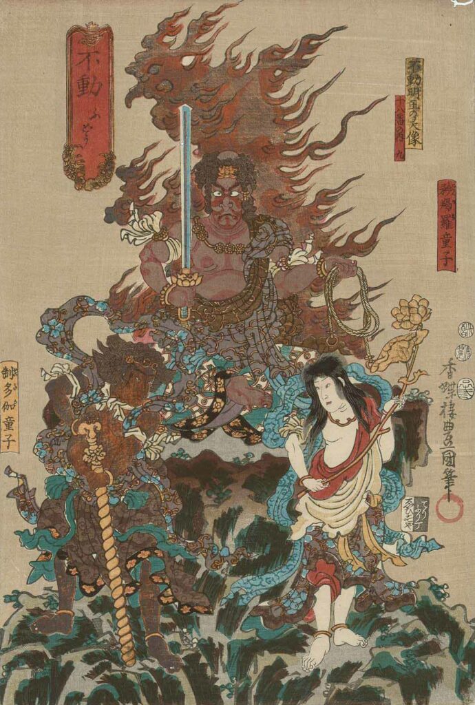 Fudo-Myoo-and his attendants  Kongara-and-Seitaka are a great inspiration for japanese tattoos in berlin