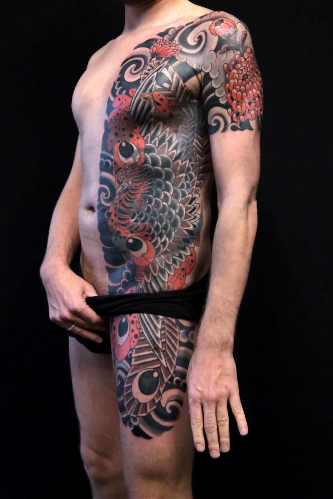 half cover up bodysuit in progress by Swen Losinsky at Good Old Times Tattoo Berlin