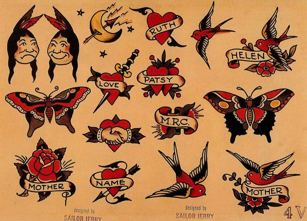 sailor jerry traditional butterfly tattoo inspiration for walk in