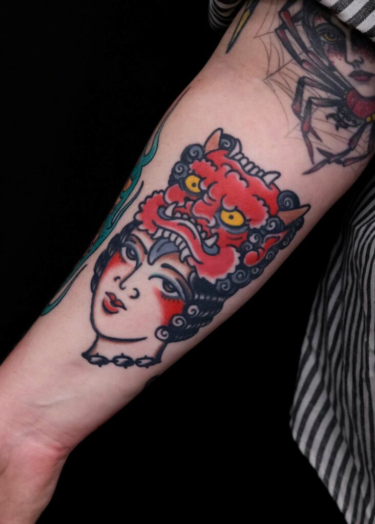 demons and oldschool lady heads are perfect as custom walk-in tattoos