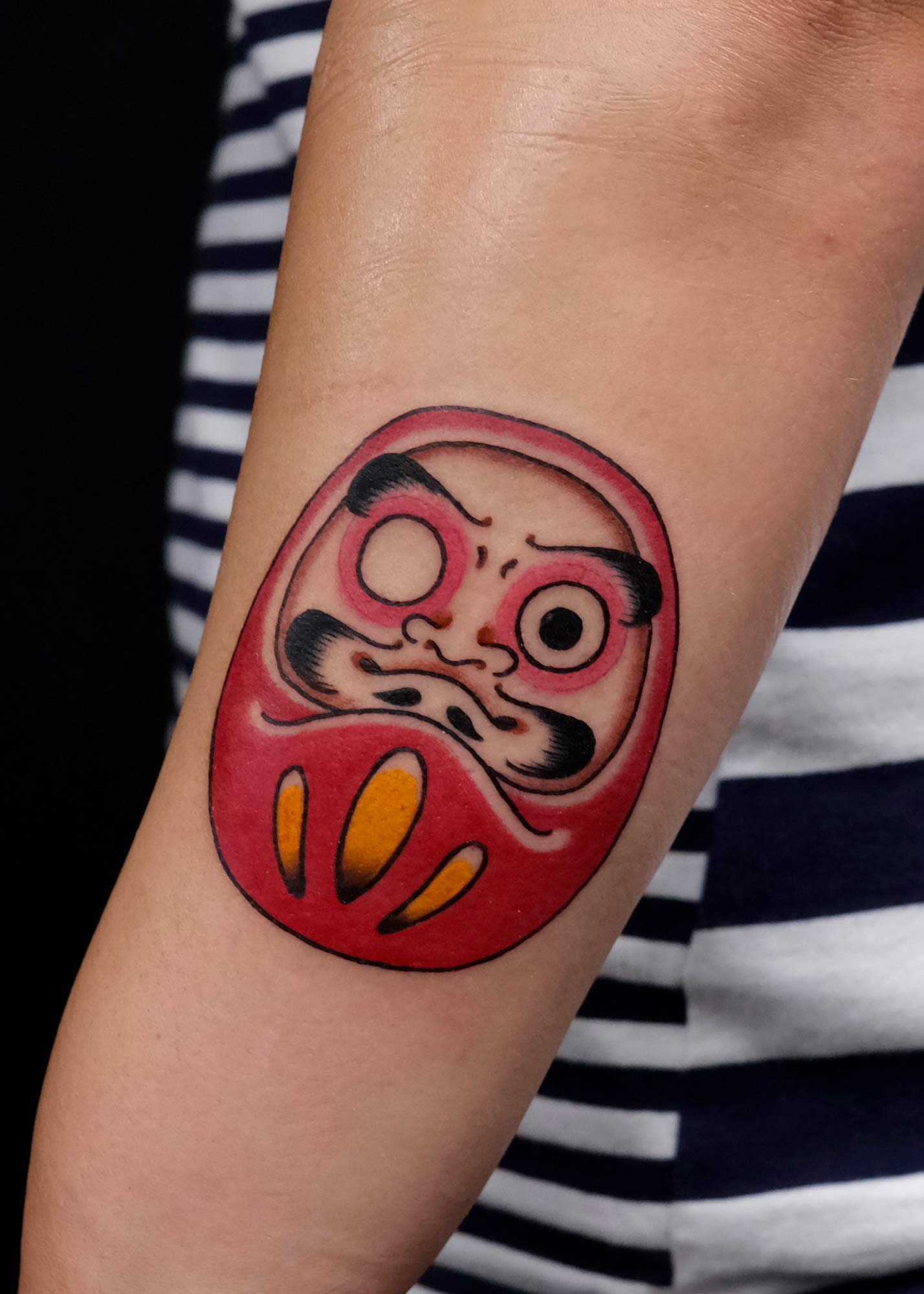 japanese daruma has a perfect walk in tattoo size