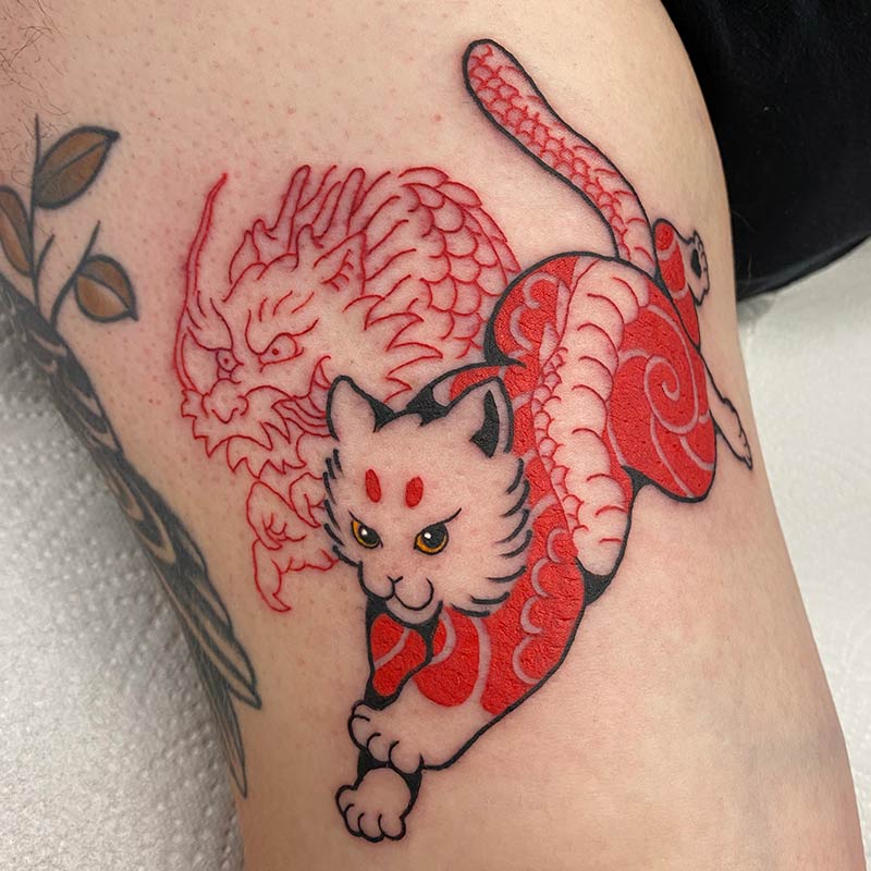 preview for Japanese-inspired cat tattoos