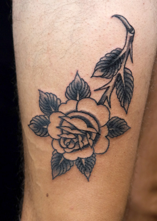 Oldschool Rose in Schwarz-Weiß